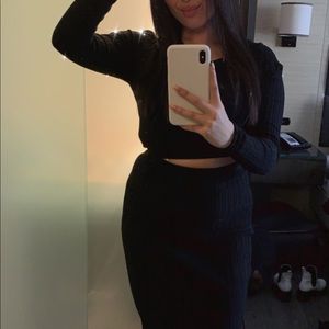 Fashion Nova Black Knit Maxi Dress